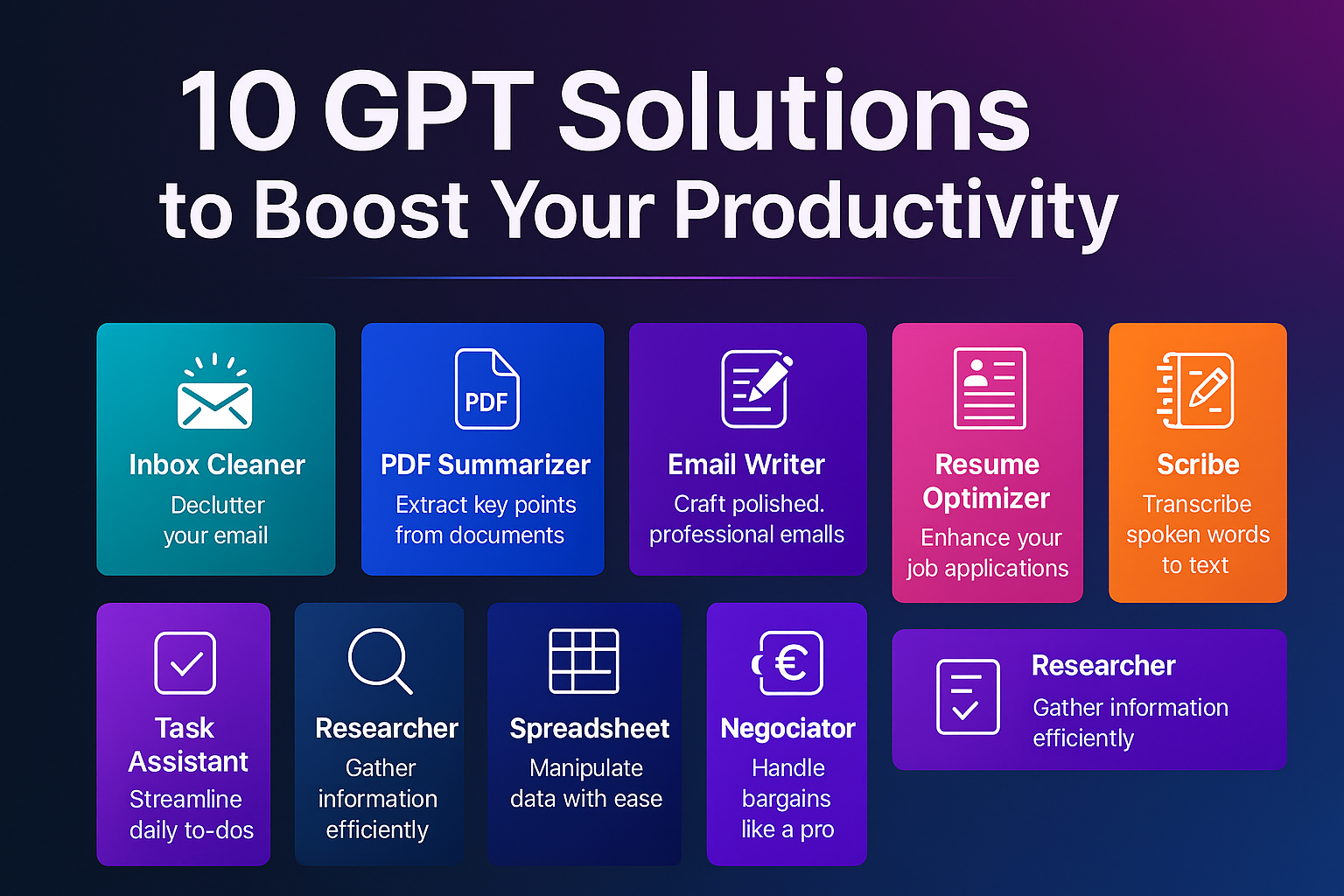 10 AI GPT Agents to Save Hours Every Week — Automate Emails, PDFs, Resumes & More