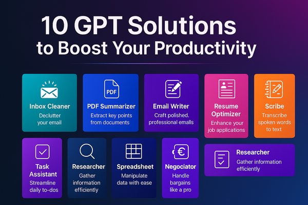 10 AI GPT Agents to Save Hours Every Week — Automate Emails, PDFs, Resumes & More